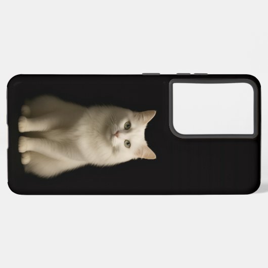 Black 4 Luxe Galaxy S21 Ultra, Turkish Angora Cat Samsung Galaxyケース (左側面)