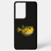 Black 4 Luxe Galaxy S21 Ultra, Yellow Putterfish Samsung Galaxyケース (裏面)