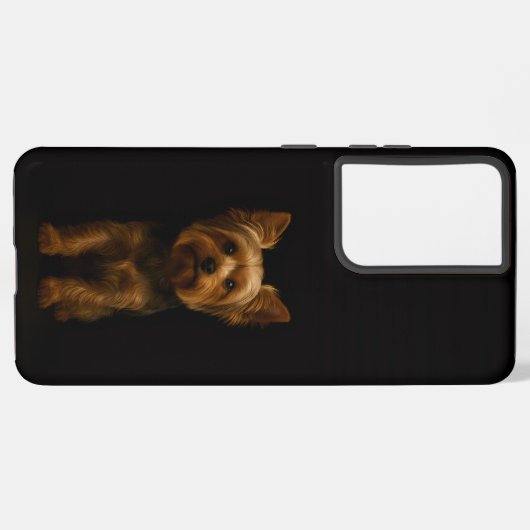 Black 4 Luxe Galaxy S21 Ultra, Yorkshire Terrier Samsung Galaxyケース (左側面)