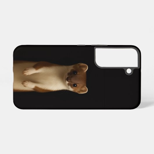 Black 4 Luxe Galaxy S22 Case, Elegant Weasel Samsung Galaxyケース (裏面横)