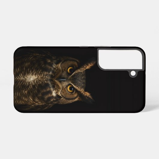 Black 4 Luxe Galaxy S22 Case, Golden Eye Owl Samsung Galaxyケース (裏面横)