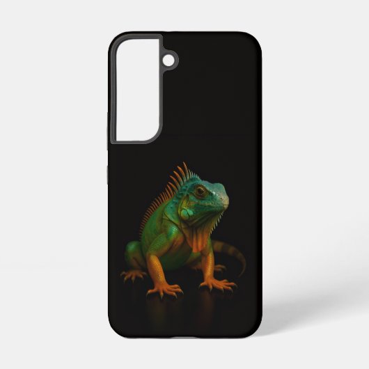 Black 4 Luxe Galaxy S22 Case, Green Iguana Samsung Galaxyケース (裏面)