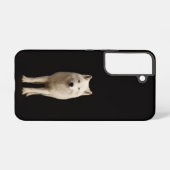 Black 4 Luxe Galaxy S22 Case, Ivory Arctic Wolf Samsung Galaxyケース (裏面横)