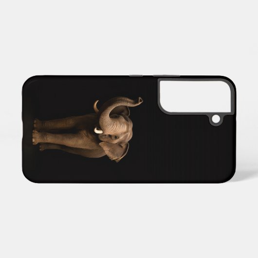 Black 4 Luxe Galaxy S22 Case, Mighty Elephant Samsung Galaxyケース (裏面横)