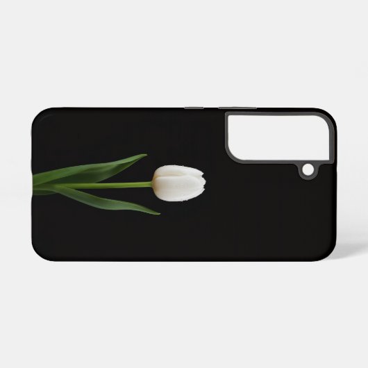 Black 4 Luxe Galaxy S22 Case, Pearl White Tulip Samsung Galaxyケース (裏面横)