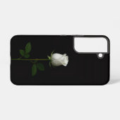 Black 4 Luxe Galaxy S22 Case, Pure White Rose Samsung Galaxyケース (裏面横)