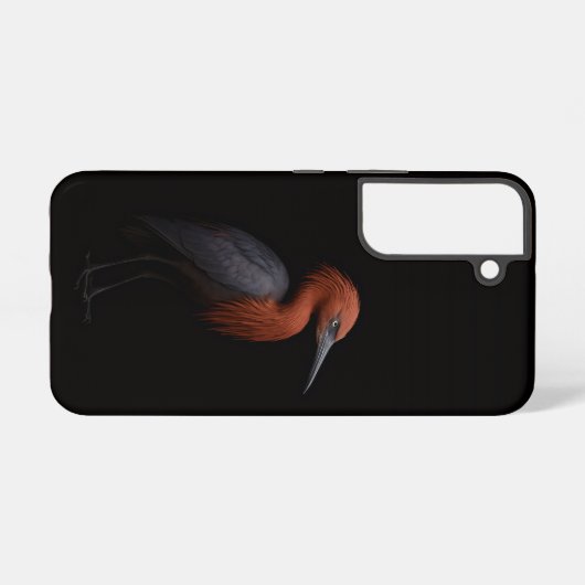 Black 4 Luxe Galaxy S22 Case, Reddish Egret Samsung Galaxyケース (裏面横)