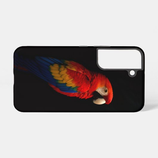 Black 4 Luxe Galaxy S22 Case, Scarlet Parrot Samsung Galaxyケース (裏面横)