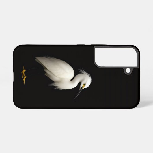 Black 4 Luxe Galaxy S22 Case, Snowy Egret Samsung Galaxyケース (裏面横)