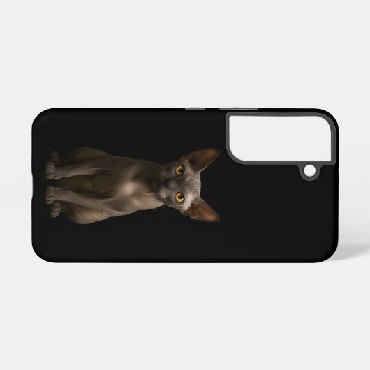 Black 4 Luxe Galaxy S22 Case, Sphynx Cat Samsung Galaxyケース (裏面横)