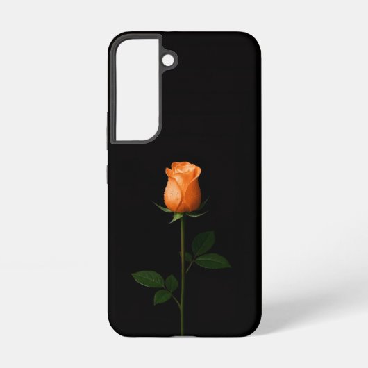 Black 4 Luxe Galaxy S22 Case, Sunset Orange Rose Samsung Galaxyケース (裏面)