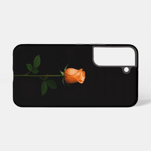 Black 4 Luxe Galaxy S22 Case, Sunset Orange Rose Samsung Galaxyケース (裏面横)
