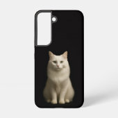 Black 4 Luxe Galaxy S22 Case, Turkish Angora Cat Samsung Galaxyケース (裏面)