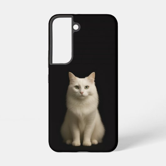 Black 4 Luxe Galaxy S22 Case, Turkish Angora Cat Samsung Galaxyケース (裏面)