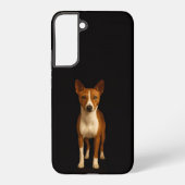 Black 4 Luxe Galaxy S22 Plus, Classy Basenji Dog Samsung Galaxyケース (裏面)