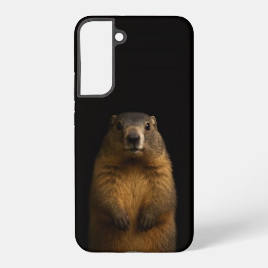 Black 4 Luxe Galaxy S22 Plus, Fluffy Marmot Samsung Galaxyケース (裏面)