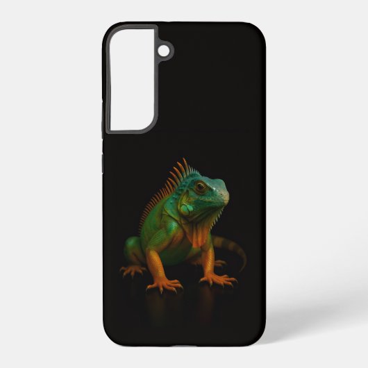 Black 4 Luxe Galaxy S22 Plus, Green Iguana Samsung Galaxyケース (裏面)