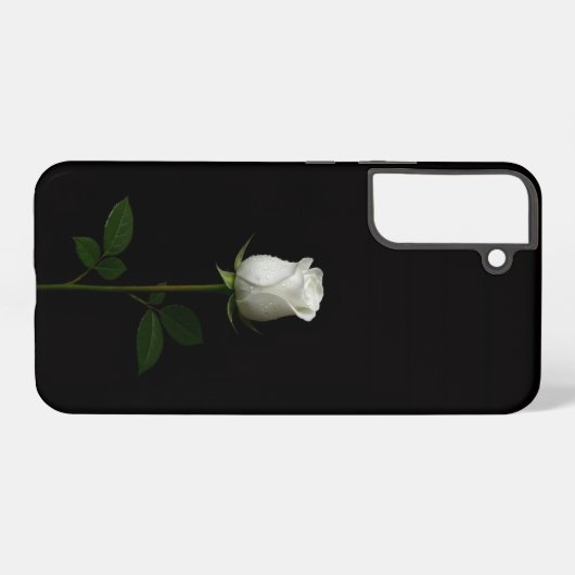 Black 4 Luxe Galaxy S22 Plus, Pure White Rose Samsung Galaxyケース (裏面横)