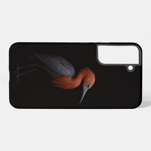 Black 4 Luxe Galaxy S22 Plus, Reddish Egret Samsung Galaxyケース (裏面横)