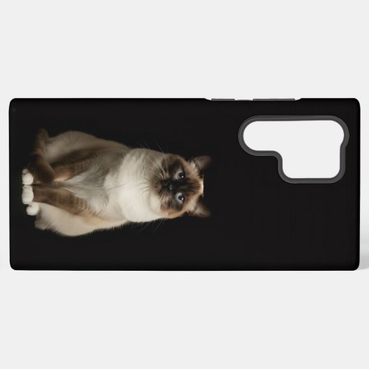 Black 4 Luxe Galaxy S22 Ultra, Birmanese Cat Samsung Galaxyケース (裏面横)