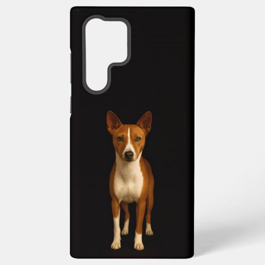 Black 4 Luxe Galaxy S22 Ultra, Classy Basenji Dog Samsung Galaxyケース (裏面)