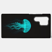 Black 4 Luxe Galaxy S22 Ultra, Green Jellyfish Samsung Galaxyケース (裏面横)