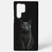 Black 4 Luxe Galaxy S22 Ultra, Russian Blue Cat Samsung Galaxyケース (裏面)