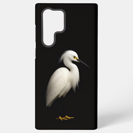 Black 4 Luxe Galaxy S22 Ultra, Snowy Egret Samsung Galaxyケース (裏面)