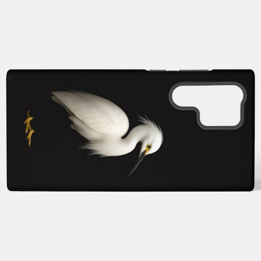 Black 4 Luxe Galaxy S22 Ultra, Snowy Egret Samsung Galaxyケース (裏面横)