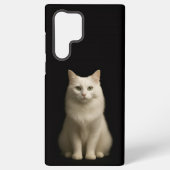 Black 4 Luxe Galaxy S22 Ultra, Turkish Angora Cat Samsung Galaxyケース (裏面)