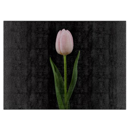 Black 4 Luxe Glass board Blush Pink Tulip カッティングボード (正面)