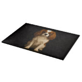 Black 4 Luxe Glass board Cavalier Spaniel カッティングボード (角)