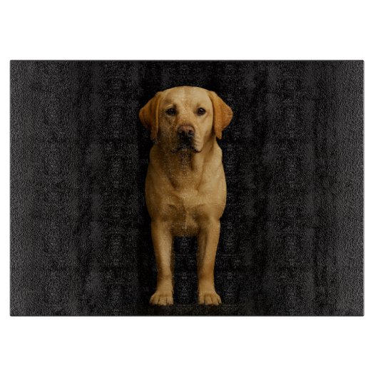 Black 4 Luxe Glass board Minimalist Labrador カッティングボード (正面)