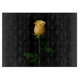 Black 4 Luxe Glass board Sunlit Yellow Rose カッティングボード