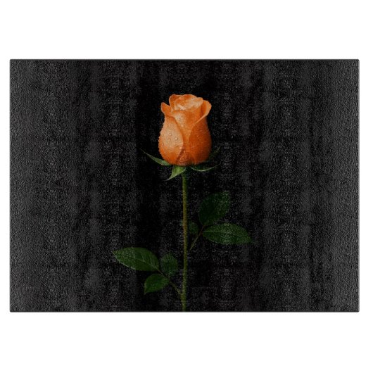 Black 4 Luxe Glass board Sunset Orange Rose カッティングボード (正面)