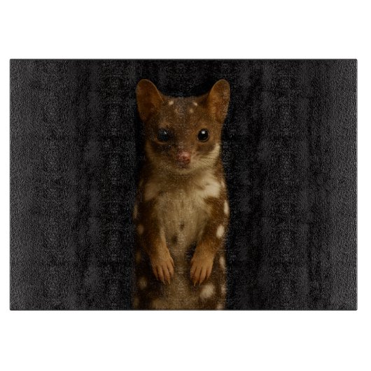 Black 4 Luxe Glass board with Sweet Quoll カッティングボード (正面)