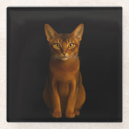 Black 4 Luxe Glass coaster, Abyssinian Beauty ガラスコースター