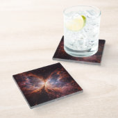 Black 4 Luxe Glass coaster, Butterfly Nebula ガラスコースター (アングル)