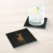Black 4 Luxe Glass coaster, Elegant Gazella ガラスコースター (アングル)
