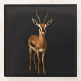 Black 4 Luxe Glass coaster, Elegant Gazella ガラスコースター