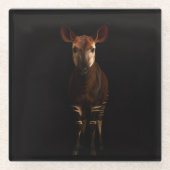 Black 4 Luxe Glass coaster, Forest Okapi ガラスコースター (正面)