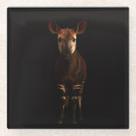 Black 4 Luxe Glass coaster, Forest Okapi ガラスコースター