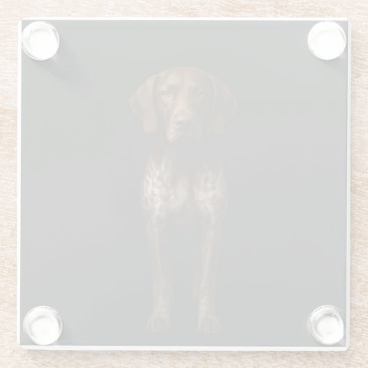 Black 4 Luxe Glass coaster, German Pointer ガラスコースター (裏面)