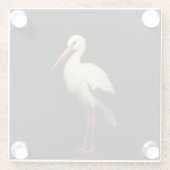Black 4 Luxe Glass coaster, Graceful Stork ガラスコースター (裏面)
