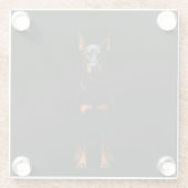 Black 4 Luxe Glass coaster, Guardian Doberman Dog ガラスコースター (裏面)