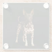 Black 4 Luxe Glass coaster, Hairless Terrier Dog ガラスコースター (裏面)