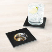 Black 4 Luxe Glass coaster, Harmony Yin Yang ガラスコースター (アングル)