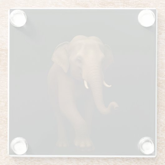 Black 4 Luxe Glass coaster, Indian Elephant ガラスコースター (裏面)