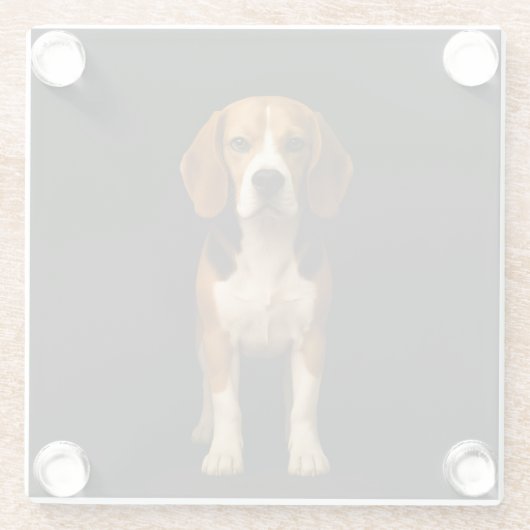 Black 4 Luxe Glass coaster, Kind Beagle ガラスコースター (裏面)