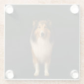Black 4 Luxe Glass coaster, Loyal Collie Dog ガラスコースター (裏面)